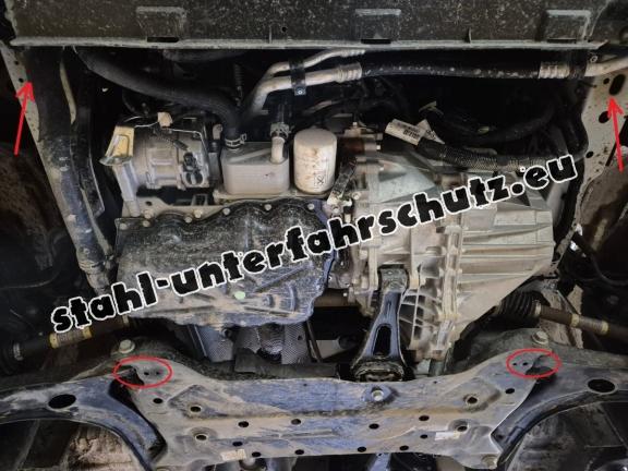 Aluminium Unterfahrschutz für Motor und Getriebe für den Ford Transit Custom - FWD