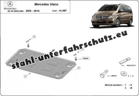 Unterfahrschutz für Motor der Marke  Mercedes Viano W639 - 2.2 D 4x2, 4x4