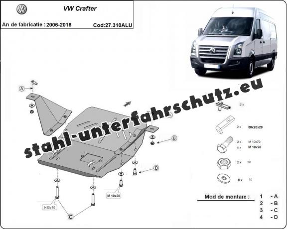 Aluminium Unterfahrschutz für Motor und Getriebe für Volkswagen Crafter