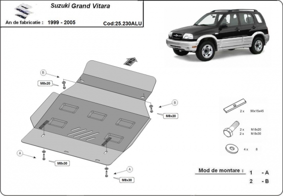 Aluminium Unterfahrschutz für Motor der Marke Suzuki Grand Vitara