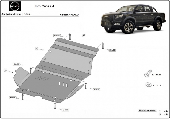 Aluminium Unterfahrschutz Evo Cross 4 