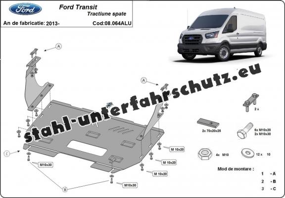Aluminium Unterfahrschutz für Motor der Marke Ford Transit RWD