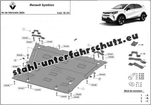 Unterfahrschutz für Motor der Marke Renault Symbioz 