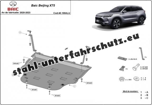 Aluminium Unterfahrschutz für Motor der Marke BAIC Beijing X75