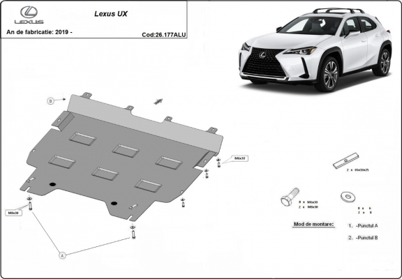 Aluminium Unterfahrschutz für Motor der Marke Lexus UX