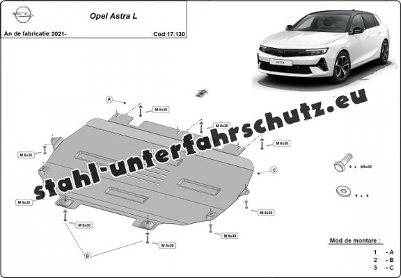 Unterfahrschutz für Motor der Marke Opel Astra L