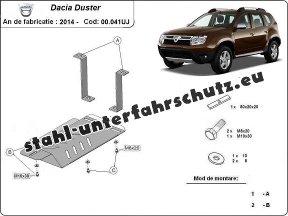 Aluminium Differentialschutz für  Dacia Duster 4x4