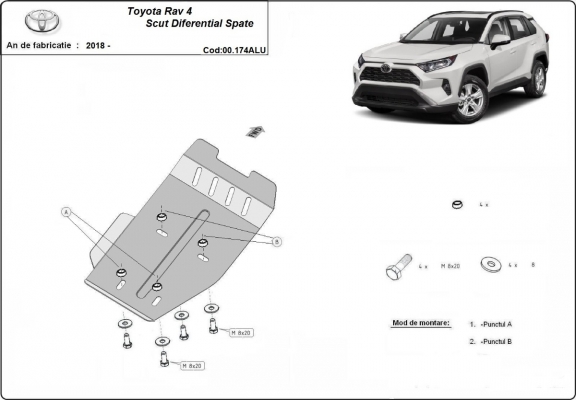 Aluminium Differentialschutz für Toyota Rav4