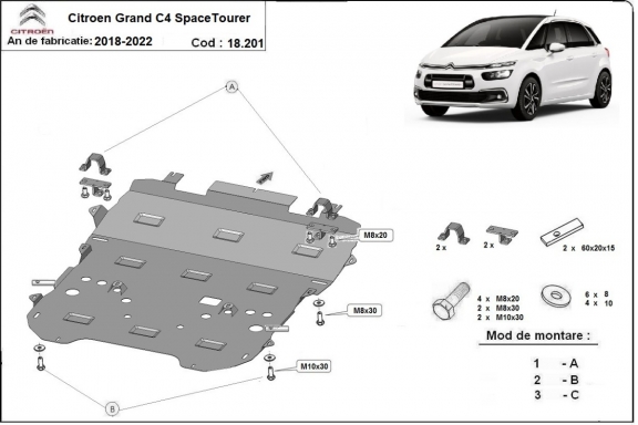 Unterfahrschutz für Motor der Marke Citroen Grand C4 SpaceTourer