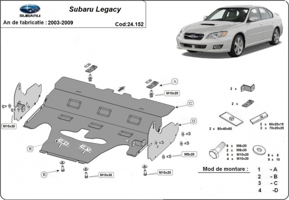 Unterfahrschutz für Motor der Marke Subaru Legacy IV