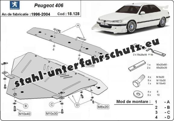 Unterfahrschutz für Motor und Getriebe aus Stahl für  Peugeot 406