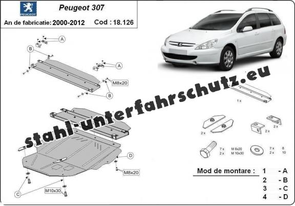 Unterfahrschutz für Motor der Marke Peugeot 307