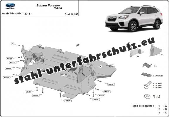 Unterfahrschutz für Motor der Marke Subaru Forester 5 Hybrid