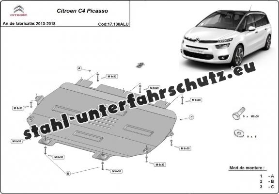 Aluminium  Unterfahrschutz Citroen C4 Picasso 
