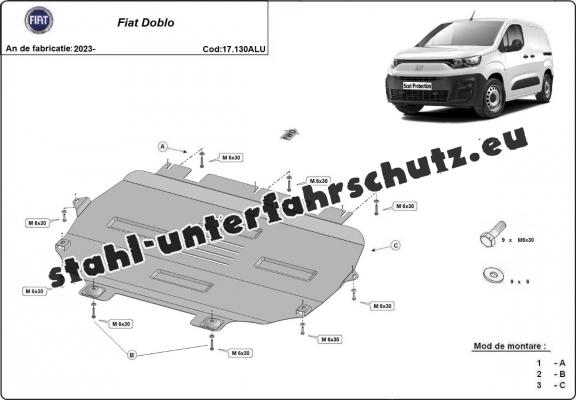 Aluminium  Unterfahrschutz Fiat Doblo 
