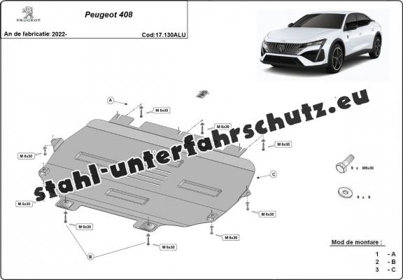 Aluminium  Unterfahrschutz Peugeot 408 