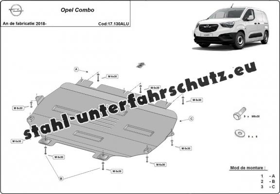Aluminium  Unterfahrschutz Opel Combo E