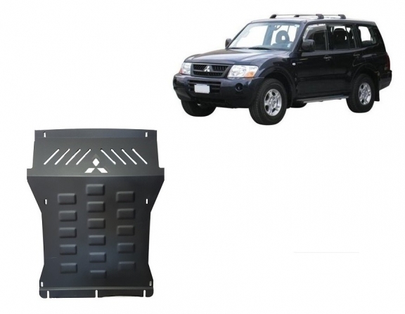 Unterfahrschutz für Motor und  kühler aus Stahl für  Mitsubishi Pajero 3 (V60, V70) Vers 2.0