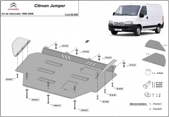 Unterfahrschutz für Motor der Marke Citroen Jumper