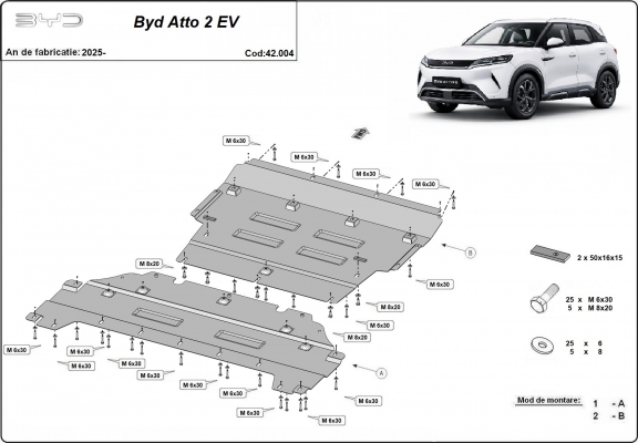 Unterfahrschutz für Motor der Marke BYD Atto 2