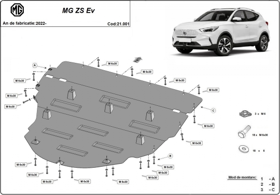 Unterfahrschutz für Motor der Marke MG ZS EV