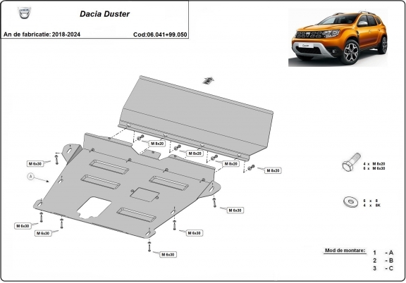 Unterfahrschutz für Motor der Marke Dacia Duster - Aktionspaket