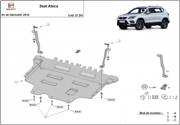 Unterfahrschutz für Motor der Marke Seat Ateca