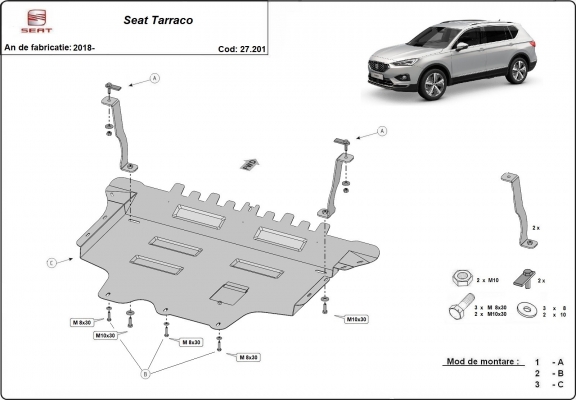 Unterfahrschutz für Motor der Marke Seat Tarraco