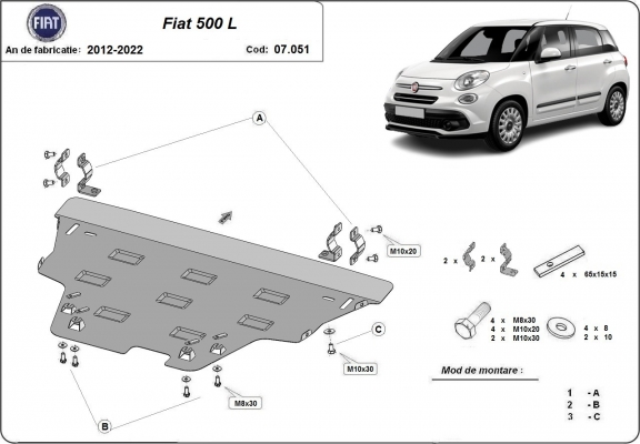 Unterfahrschutz für Fiat 500 L