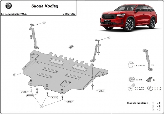 Unterfahrschutz für Motor der Marke Skoda Kodiaq