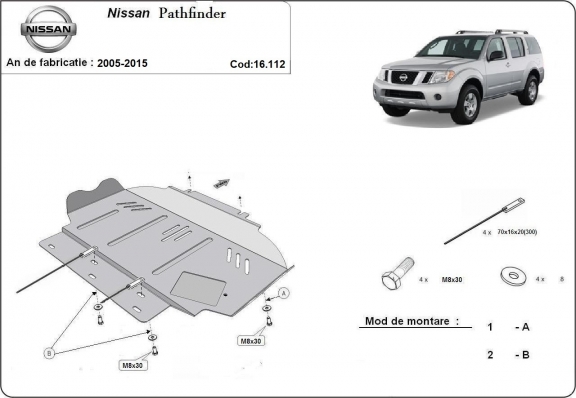 Unterfahrschutz für Motor der Marke Nissan Pathfinder