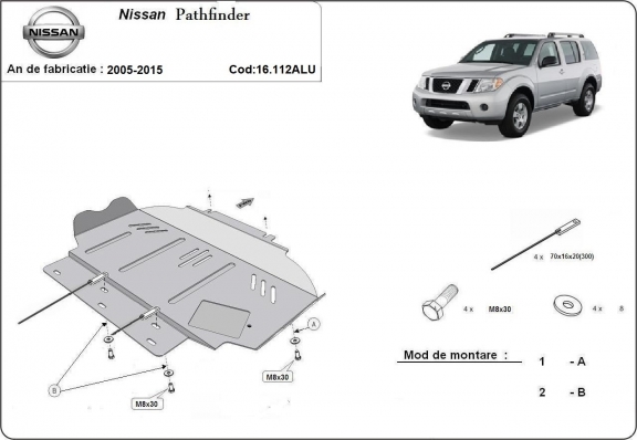 Aluminium Unterfahrschutz für Motor der Marke Nissan Pathfinder
