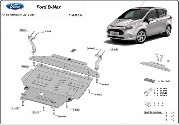 Unterfahrschutz für Motor der Marke Ford B-Max