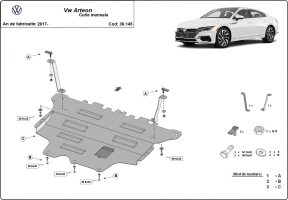 Unterfahrschutz für Motor der Marke VW Arteon - Schaltgetriebe