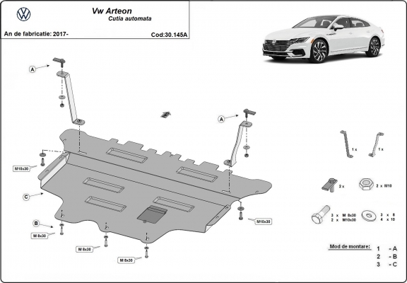 Unterfahrschutz für Motor der Marke VW Arteon - Automatikgetriebe