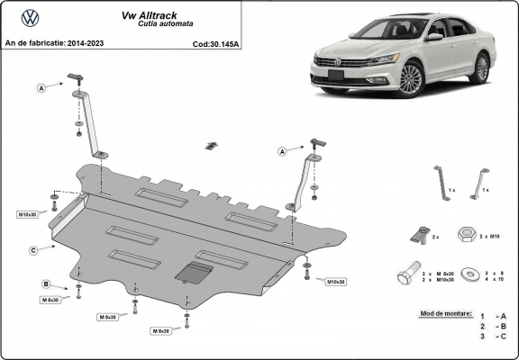 Unterfahrschutz für Motor der Marke VW Passat Alltrack - Automatikgetriebe