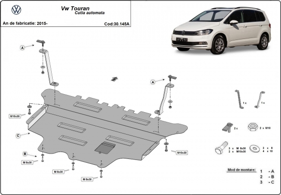 Unterfahrschutz für Motor der Marke VW Touran - Automatikgetriebe