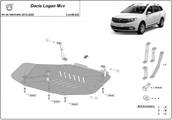 Stahschutz für Treibstofftank der Marke  Dacia Logan II