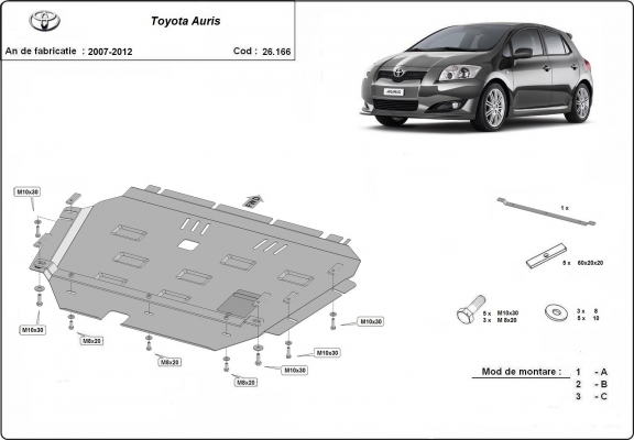 Unterfahrschutz für Motor der Marke Toyota Auris