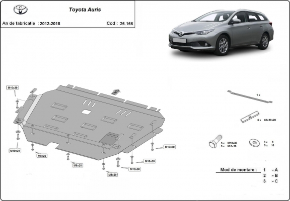 Unterfahrschutz für Motor der Marke Toyota Auris