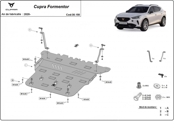 Unterfahrschutz für Motor der Marke Cupra Formentor
