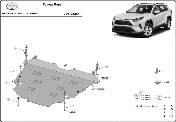 Unterfahrschutz für Motor der Marke Toyota Rav4