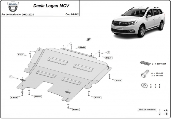 Unterfahrschutz für Motor der Marke Dacia Logan MCV