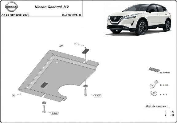 Aluminium Differentialschutz für  Nissan Qashqai