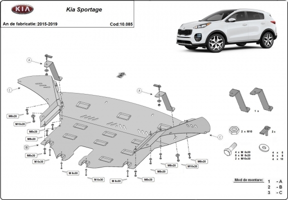 Unterfahrschutz für Motor der Marke Kia Sportage