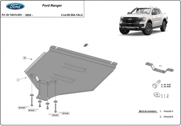 Aluminium Getriebe Schutz für Ford Ranger