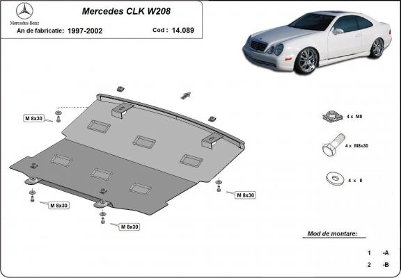 Unterfahrschutz für Motor der Marke Mercedes CLK W208