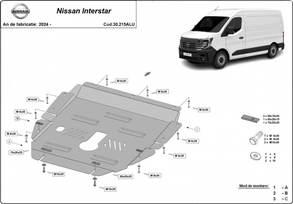 Aluminium  Unterfahrschutz Nissan Interstar 