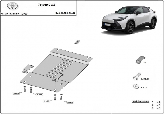 Aluminium-Katalysatorschutz / Kat-Schloss für Toyota C-HR