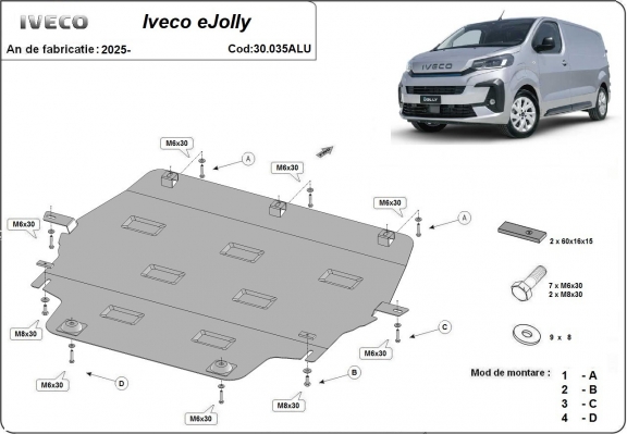 Aluminium  Unterfahrschutz Iveco eJolly 